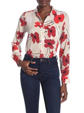 New 2 J.Crew Poppy Print classic-fit boy shirt in 100% silk